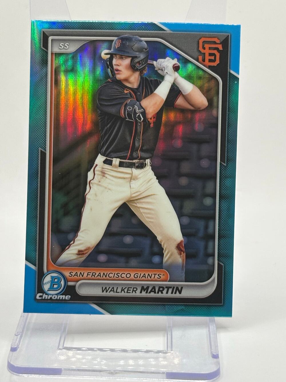 2024 Bowman Draft Chrome Walker Martin Sky Blue Refractor San Francisco Giants